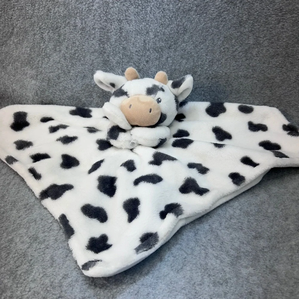 Cow Print Baby White Carter's Security Blanket Lovey Plush Stuffed Animal 13